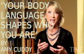 Amy cuddy your body language shapes who you-presentation are by shreyans daga