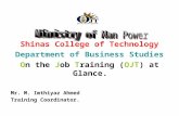 On the Job training program in colleges of technologies