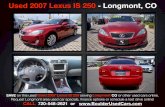 Used 2007 Lexus IS 250 Longmont CO  - Gebhardt Used Cars