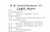 Waves and Optics Chapter 8: Interferences