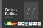 Copywriting portfolio with 77 Media