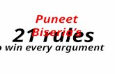 Puneet Biseria's  21 rules to win every argument