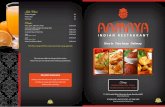 Aamaya India Restaurant Dinner Menu