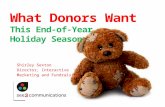 What Donors Want: End of Year Online Fundraising