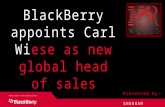 Black berry appoints carl wiese as new global head of sales