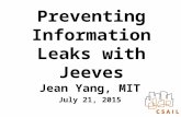 Preventing Information Flow with Jeeves - Singapore Data Privacy Workshop