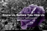 Know Us Before You Hire Us