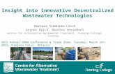 Insight into Innovative Decentralized Wastewater Technologies