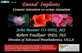 Dental implants   cement retention vs screw retention