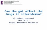 Can the gut affect the lungs in scleroderma?