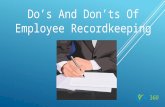 Do’s and Don’ts of Employee Recordkeeping
