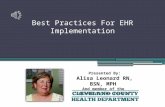 Cleveland County Health Department Shares Best Practices of EHR implementation