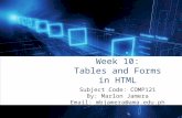 Tables and Forms in HTML