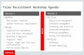 Oracle Taleo Business Edition Workshop Agenda