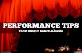 Performance Tips From Unique Dance-O-Rama