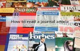 How to read a journal article