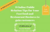 9 online public relation tips for your fast food and restaurant business to gain customers