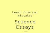 Learn From Our Mistakes - Science Essays (Grade 9/10)
