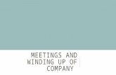 Meetings and Winding Up of Company