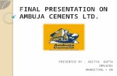 Final Presentation on Ambuja Cements Ltd Ppt