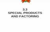 3.3 Special Products and Factoring