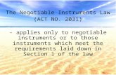 Negotiable Instrument Law