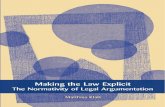 Matthias Klatt Making the Law Explicit the Normativity of Legal Argumentation European Academy of Legal Theory Monograph 2008