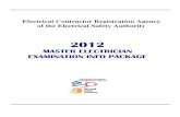 1293X Master Electrician Exam Information Package 2012