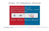 Fundamentals of Momentum, Heat and Mass Transfer, 5th Edition Solutions Manual