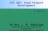 455_FST 407 Lecture Note-Dr Babajide