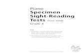 Sight Reading - Specimen Tests G4