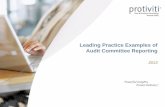 Track 3 - Leading Practice Examples of Audit Committee Reporting