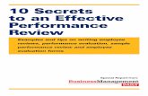 Book - 10 Secrets to an Effective Performance Review
