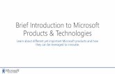 Introduction to Microsoft Technologies