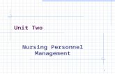 Unit 2-Nursing Personnel Management