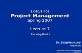 Lecture 7 Project Planning Basics