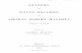 Letters of David Ricardo to Thomas Robert Malthus [1810-1823]