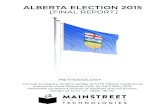 Mainstreet - Final Alberta Election Report
