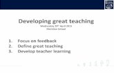 Sutton Trust at Meridian School - Developing Great Teaching
