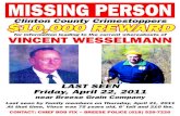 Missing Person- Vince Wesselmann