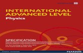 International Advanced Levels Physics Specification Issue1