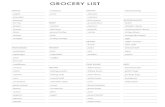 Grocery List Editable