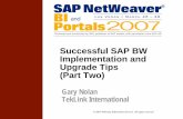 Successful SAP BW Implementation and Upgrade Tips Part Two - V.2
