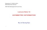 BSP1005 Lecture Notes 12 - Asymmetric Information