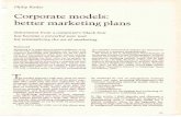 Marketing Plan - Corporate Models Better Marketing Plans - P Kotler (Harvard Business Review) - 1970
