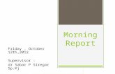 Morning Report 11 October 2012