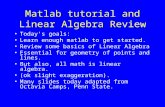Matlab Tutorial and Linear Algebra Review