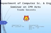 Intellectual Property Rights : Trade Secrets