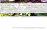 Assessing Demand of Culturally Appropriate Local Foods