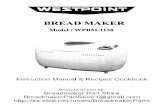 WPBM-1138 Westpoint Horizontal 2.5Lb (1.25Kg) Bread Maker by Hi Fi WPBM1138